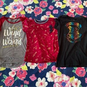 LOT of Girls L Large 10-12 HARRY POTTER Shirts The Wand Chooses The Wizard